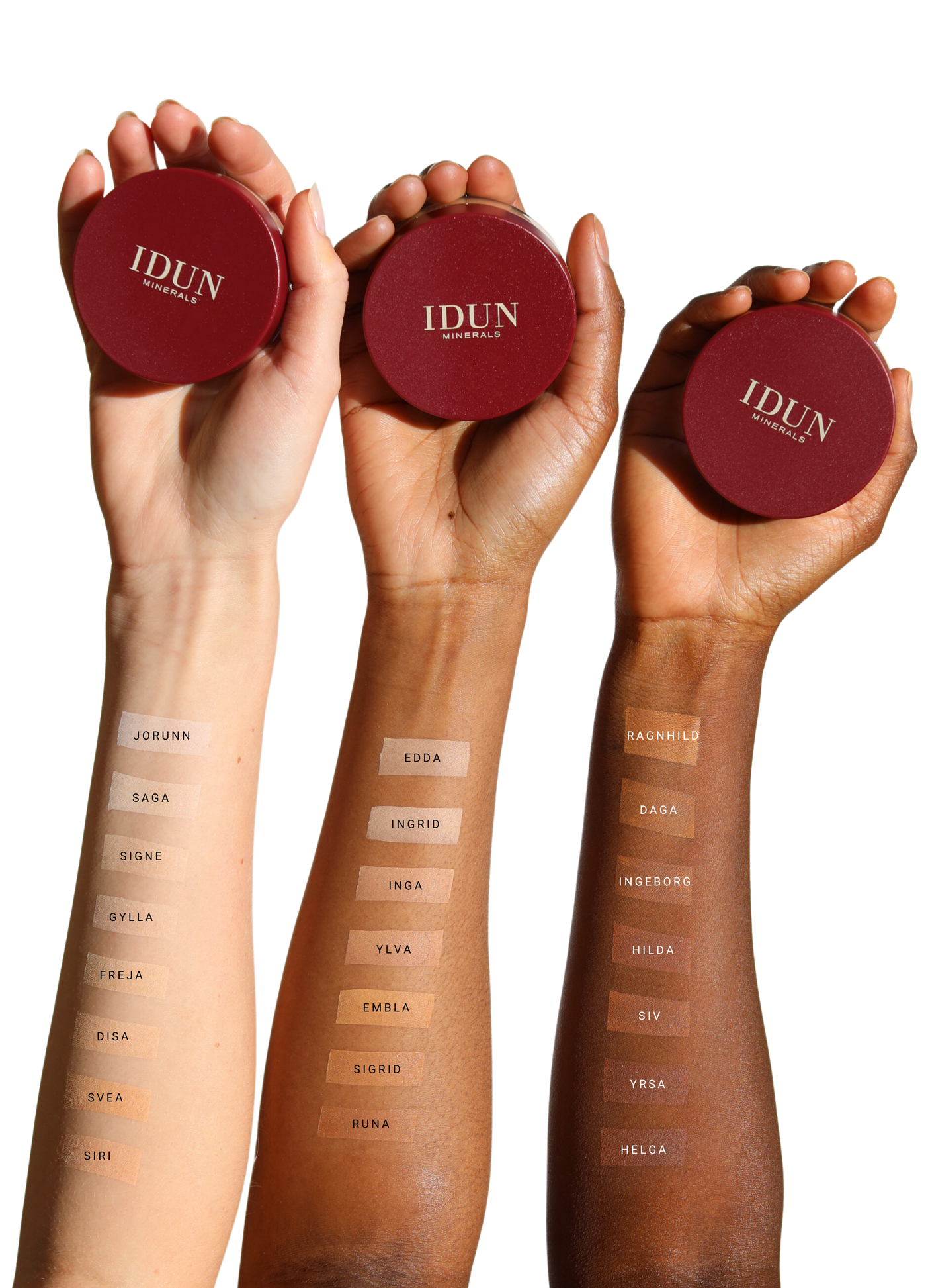IDUN Minerals powder foundation, vegan and cruelty-free, for smooth, flawless coverage.