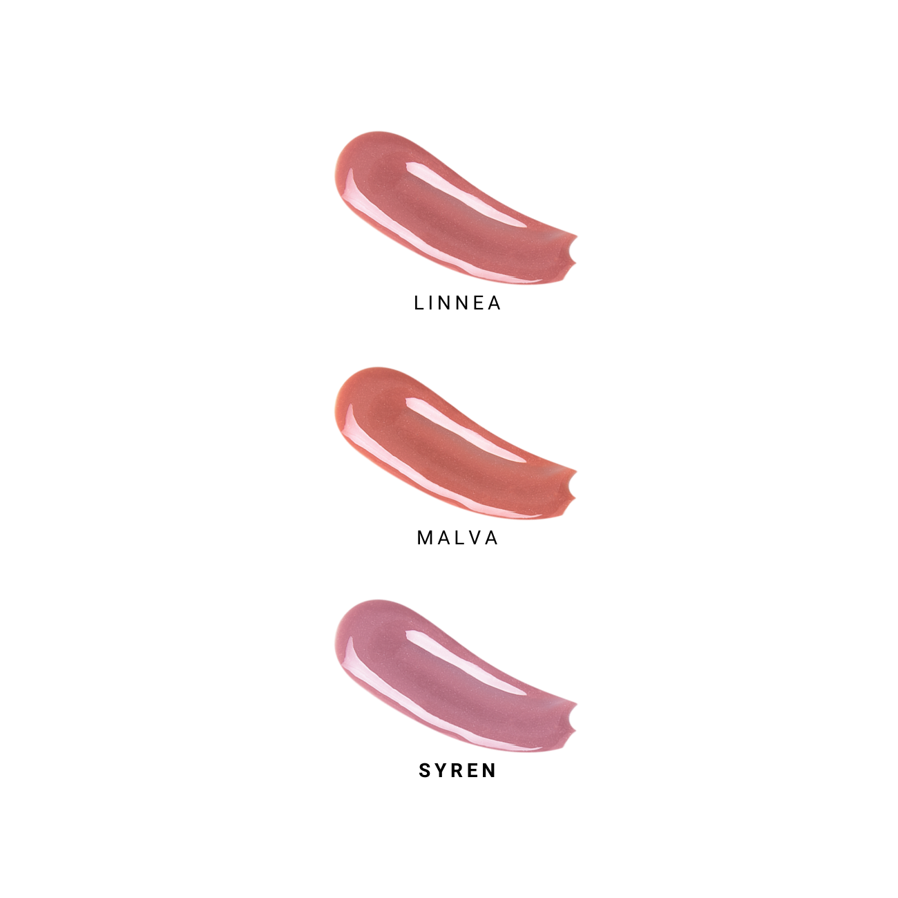 IDUN Minerals Lip Elixir in Syren, Malva and Linnea, vegan, cruelty-free, with a moisturizing, glossy finish and SPF 15.